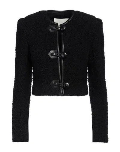 Isabel Marant Woman Jacket Black Size 10 Wool, Virgin Wool, Polyamide, Lambskin