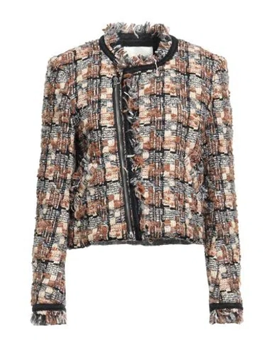 Isabel Marant Woman Jacket Brown Size 8 Wool, Synthetic Fibers, Cotton, Mohair Wool, Alpaca Wool