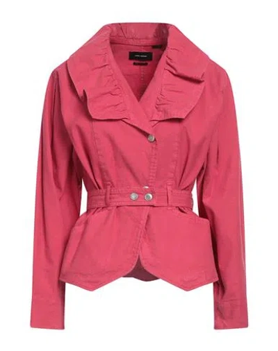 Isabel Marant Woman Jacket Fuchsia Size 6 Linen, Cotton, Elastane In Pink