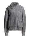 Isabel Marant Woman Jacket Grey Size M Lambskin In Gray