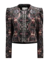 Isabel Marant Valian Graphic-print Cropped Jacket In Grey