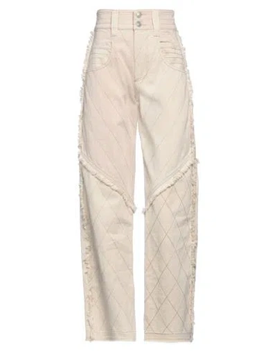 Isabel Marant Woman Jeans Beige Size 10 Cotton, Hemp