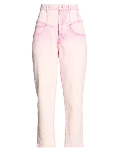 Isabel Marant Woman Jeans Pink Size 6 Cotton In Animal Print