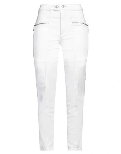 Isabel Marant Woman Jeans White Size 8 Cotton, Elastane