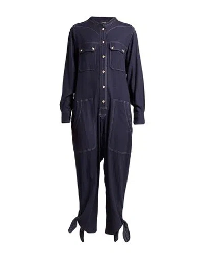 Isabel Marant Woman Jumpsuit Navy Size 10 Silk In Navy