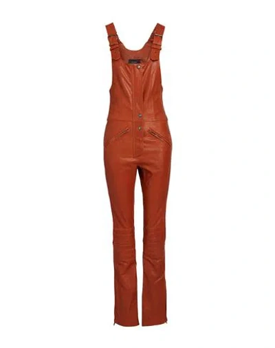 Isabel Marant Woman Jumpsuit Rust Size 4 Lambskin In Red