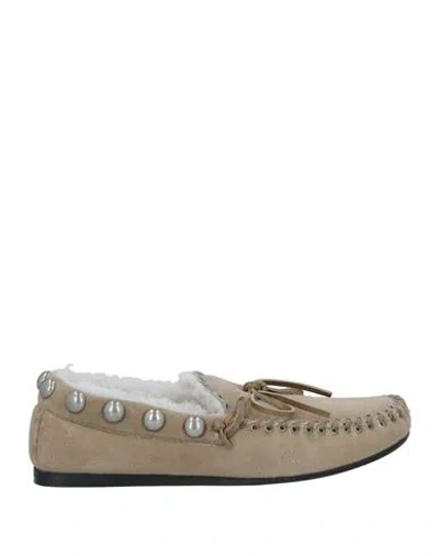 Isabel Marant Woman Loafers Beige Size 8 Sheepskin In Multi