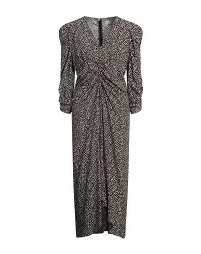 Isabel Marant Woman Maxi Dress Black Size 8 Silk, Elastane In Multi