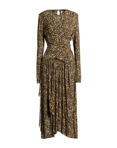 Isabel Marant Zeidi Wrap-effect Draped Leopard-print Stretch-jersey Midi Dress In Brown