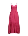 Isabel Marant Woman Maxi Dress Magenta Size 2 Cotton In Magenta
