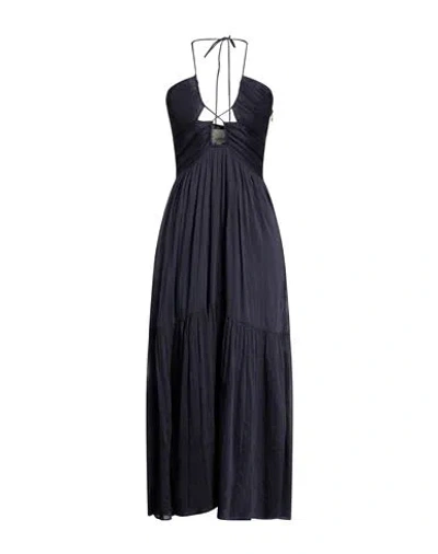 Isabel Marant Woman Maxi Dress Midnight Blue Size 4 Cotton, Silk