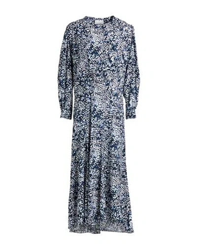 Isabel Marant Woman Maxi Dress Navy Size 8 Silk, Elastane In Gray