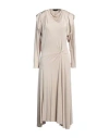 Isabel Marant Woman Midi Dress Beige Size 6 Viscose, Silk In Beige