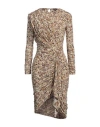 Isabel Marant Woman Midi Dress Beige Size 8 Viscose, Elastane