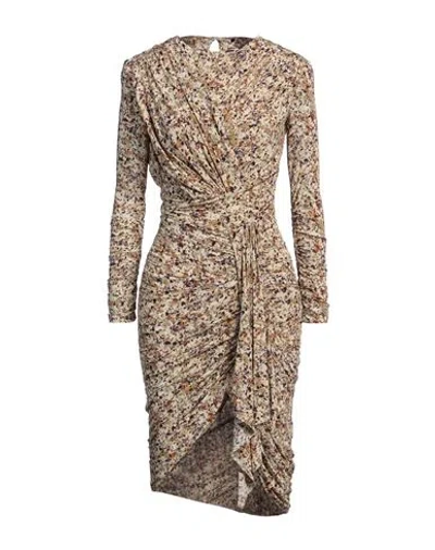 Isabel Marant Woman Midi Dress Beige Size 8 Viscose, Elastane In Sand