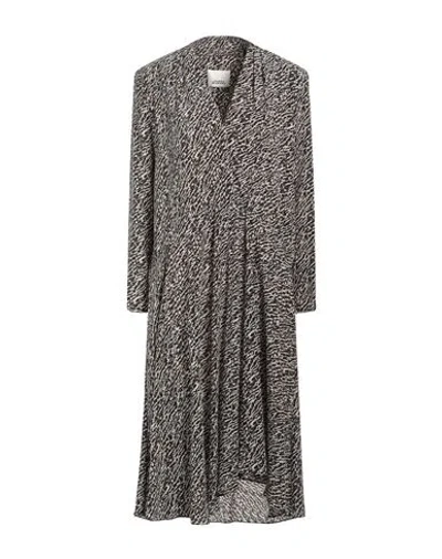 ISABEL MARANT ISABEL MARANT WOMAN MIDI DRESS BLACK SIZE 8 SILK, ELASTANE
