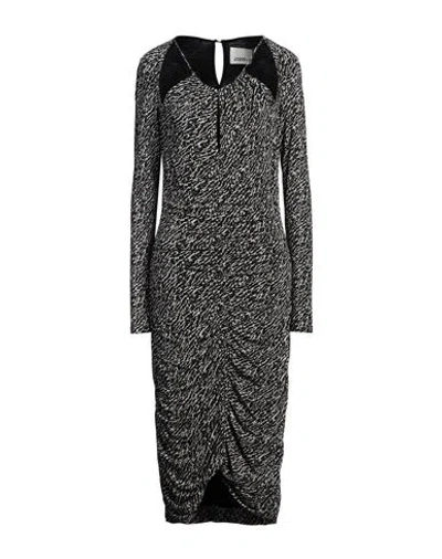 ISABEL MARANT ISABEL MARANT WOMAN MIDI DRESS BLACK SIZE 10 VISCOSE, ELASTANE