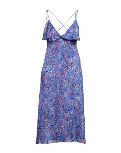 ISABEL MARANT ISABEL MARANT WOMAN MIDI DRESS BLUE SIZE 10 VISCOSE, SILK