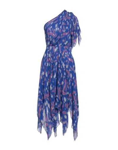 Isabel Marant Woman Midi Dress Blue Size 8 Silk, Metallic Polyester