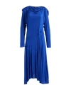 Isabel Marant Woman Midi Dress Bright Blue Size 10 Viscose, Silk