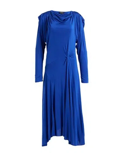 Isabel Marant Woman Midi Dress Bright Blue Size 10 Viscose, Silk