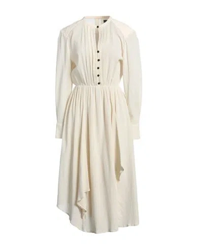 Isabel Marant Woman Midi Dress Cream Size 8 Cotton, Silk, Polyester In White
