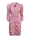 Isabel Marant Celina Print Silk Mini Dress In Pink