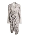 Isabel Marant Woman Midi Dress Grey Size 10 Viscose, Silk In Gray