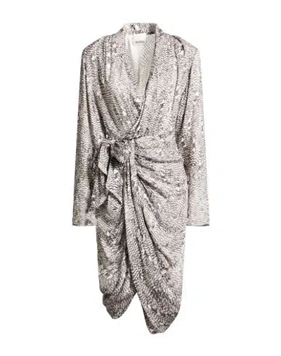 Isabel Marant Woman Midi Dress Grey Size 10 Viscose, Silk In Gray