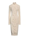 Isabel Marant Adrienne Cable-knit Merino Wool-blend Turtleneck Midi Dress In White