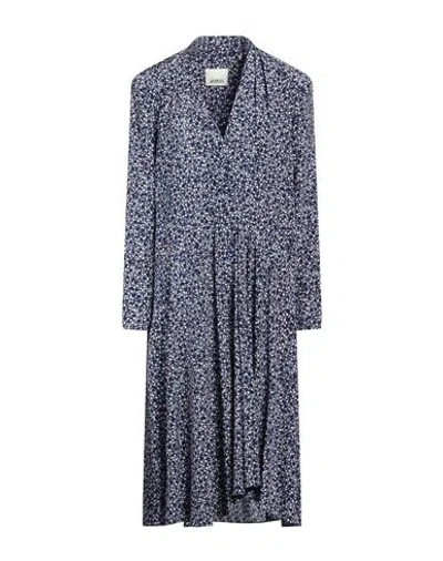 Isabel Marant Woman Midi Dress Midnight Blue Size 8 Silk, Elastane
