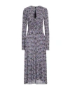Isabel Marant Floral-print Long-sleeve Midi Dress In Purple