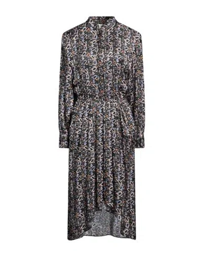 Isabel Marant Woman Midi Dress Steel Grey Size 12 Viscose, Silk