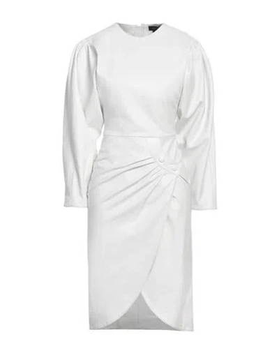 Isabel Marant Woman Midi Dress White Size 8 Lambskin, Cotton