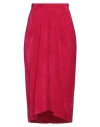 Isabel Marant Woman Midi Skirt Fuchsia Size 10 Viscose, Linen In Pink