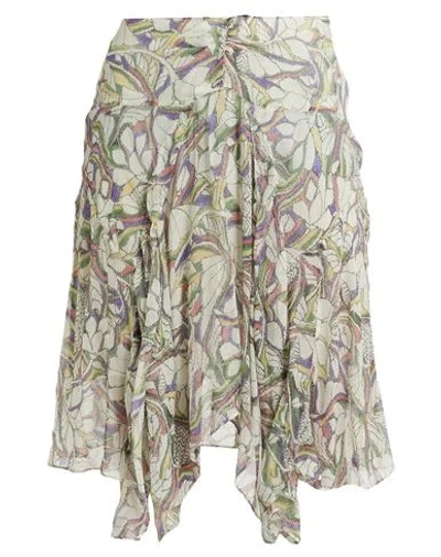 Isabel Marant Woman Midi Skirt Ivory Size 4 Silk In Gold