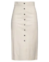 Isabel Marant Woman Midi Skirt Ivory Size 6 Lambskin In White