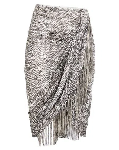 Isabel Marant Woman Midi Skirt Light Grey Size 8 Viscose, Silk In Gray