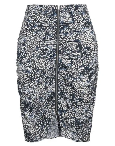 Isabel Marant Woman Midi Skirt Midnight Blue Size 10 Silk, Elastane