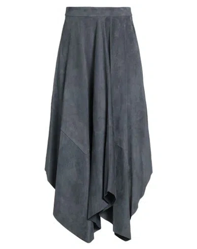 Isabel Marant Woman Midi Skirt Midnight Blue Size 6 Goat Skin