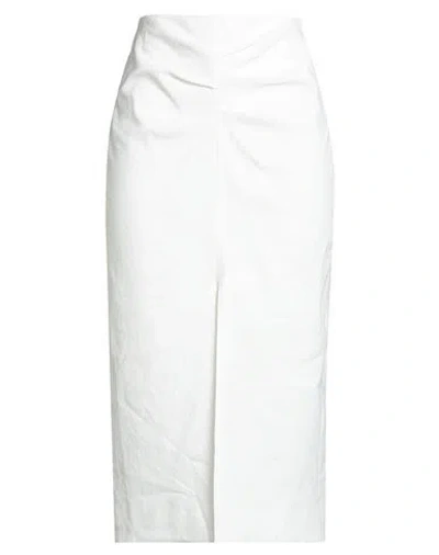 Isabel Marant Woman Midi Skirt White Size 4 Hemp, Viscose, Elastane