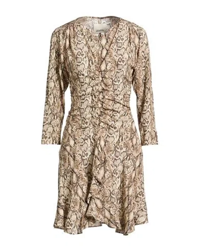 Isabel Marant Woman Mini Dress Beige Size 10 Silk, Elastane In Nude