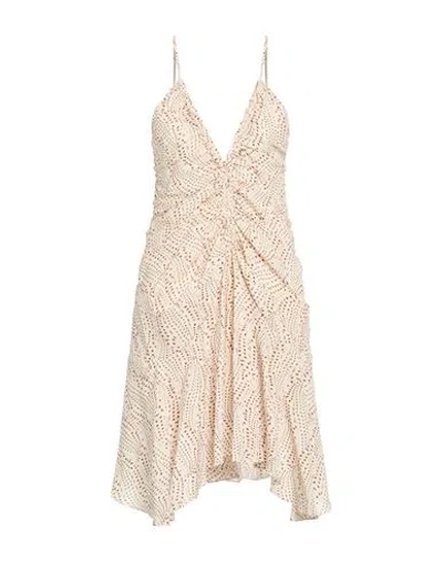 Isabel Marant Woman Mini Dress Beige Size 8 Silk, Elastane In Neutral