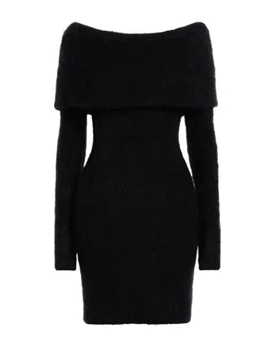Isabel Marant Aria Off-the-shoulder Brushed Knitted Mini Dress In Schwarz