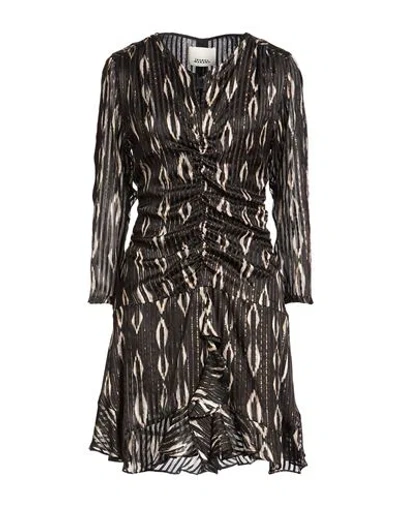 Isabel Marant Woman Mini Dress Black Size 6 Silk, Metallic Polyester In Multi