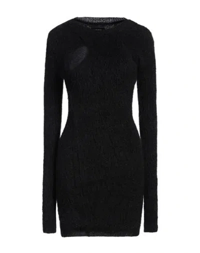 Isabel Marant Woman Mini Dress Black Size 6 Synthetic Fibers, Mohair Wool, Wool, Elastane In Black