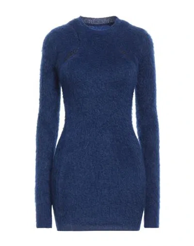 Isabel Marant Woman Mini Dress Bright Blue Size 10 Synthetic Fibers, Mohair Wool, Wool, Elastane