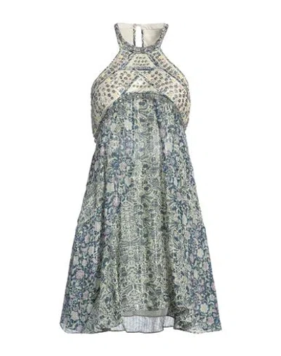 Isabel Marant Woman Mini Dress Light Green Size 6 Silk, Lurex, Polyester, Brass