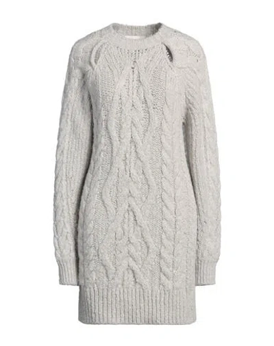 ISABEL MARANT ISABEL MARANT WOMAN MINI DRESS LIGHT GREY SIZE 6 ACRYLIC, ALPACA WOOL, POLYAMIDE, COTTON