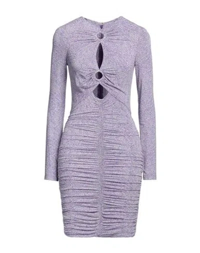 Isabel Marant Mini Dress With Keyhole And Ruched In Purple